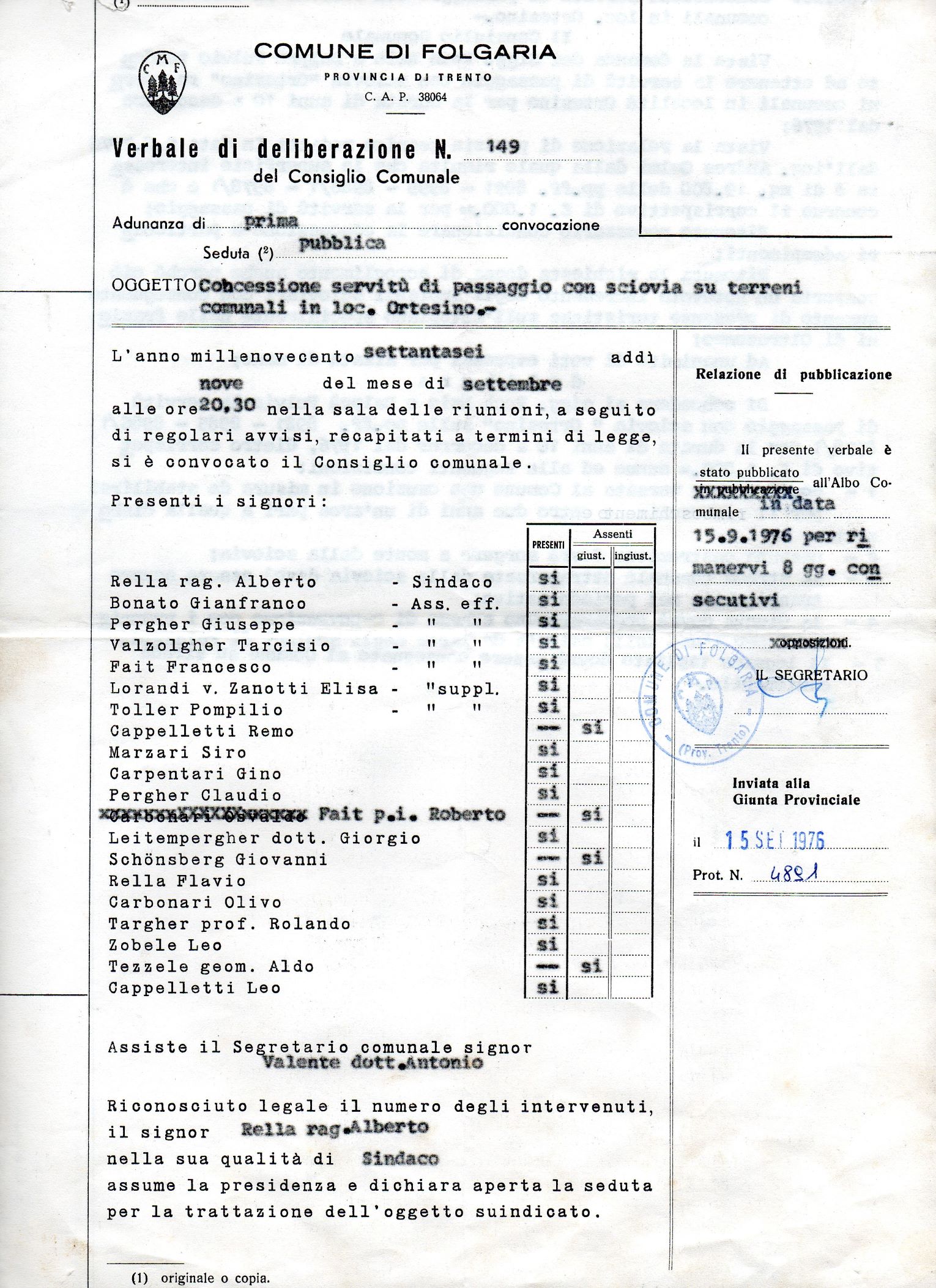 Favourable opinion 06/05/1976