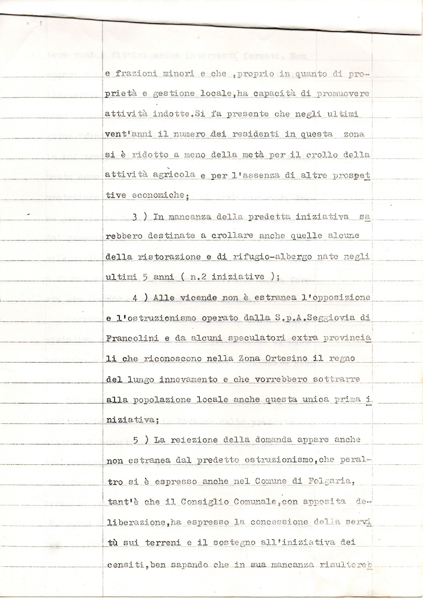 Letter from the S. Sebastiano committee